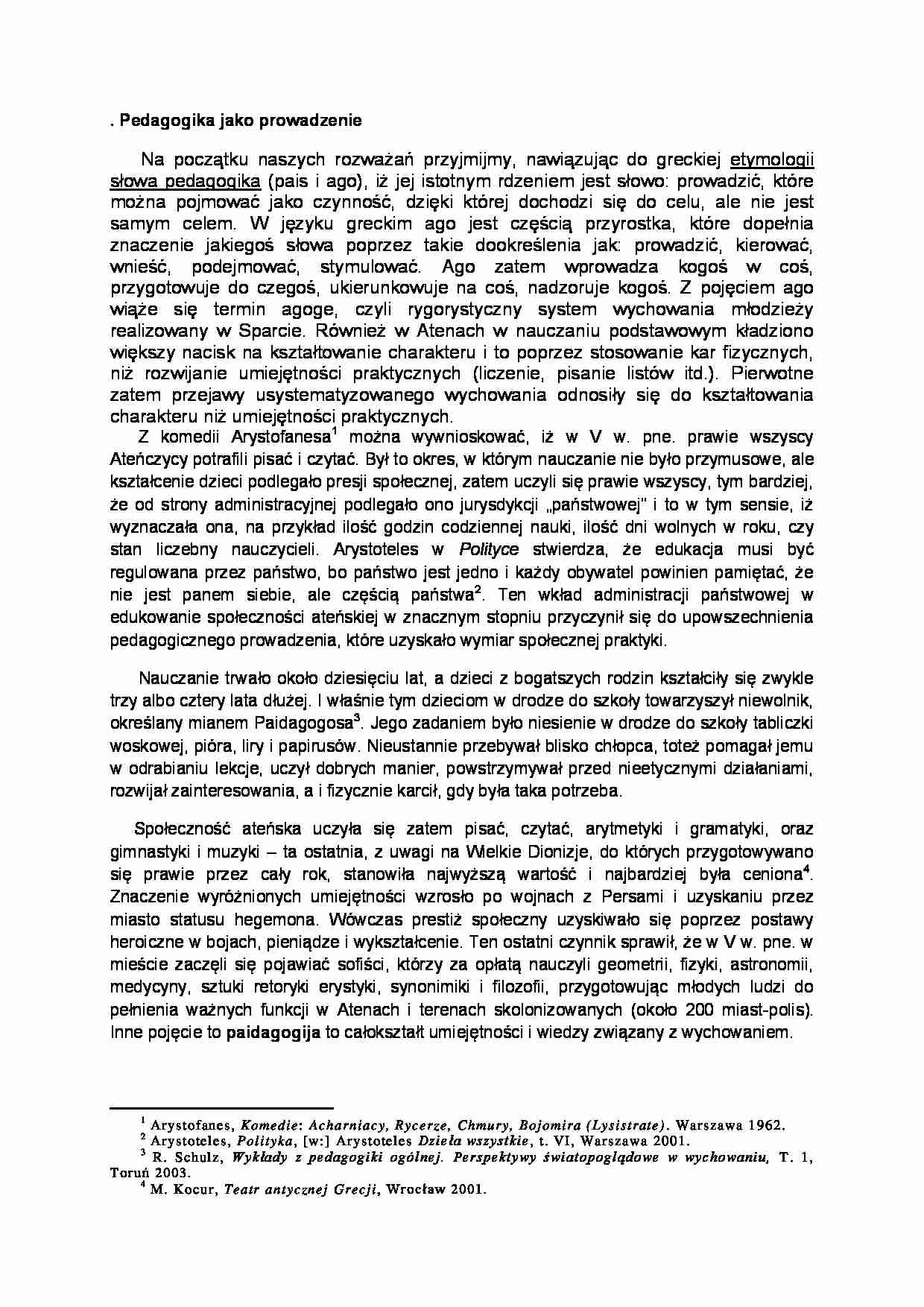 Pedagogika jako prowadzenie - strona 1