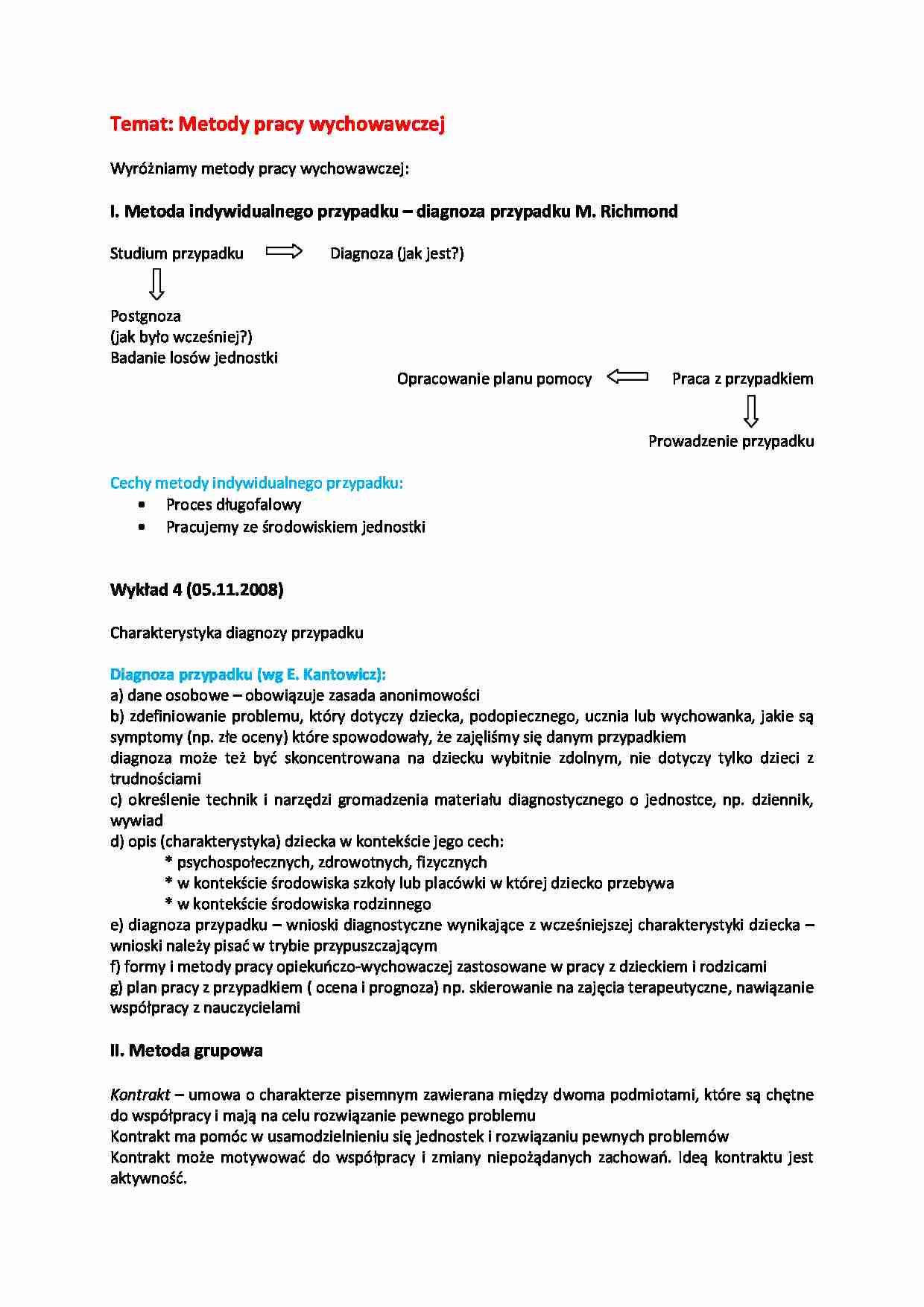Metody pracy wychowawczej - strona 1