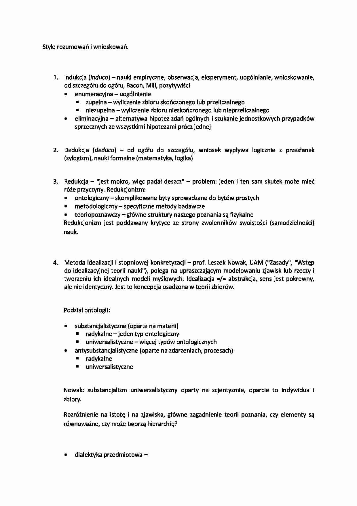 Style rozumowań i wnioskowań - strona 1
