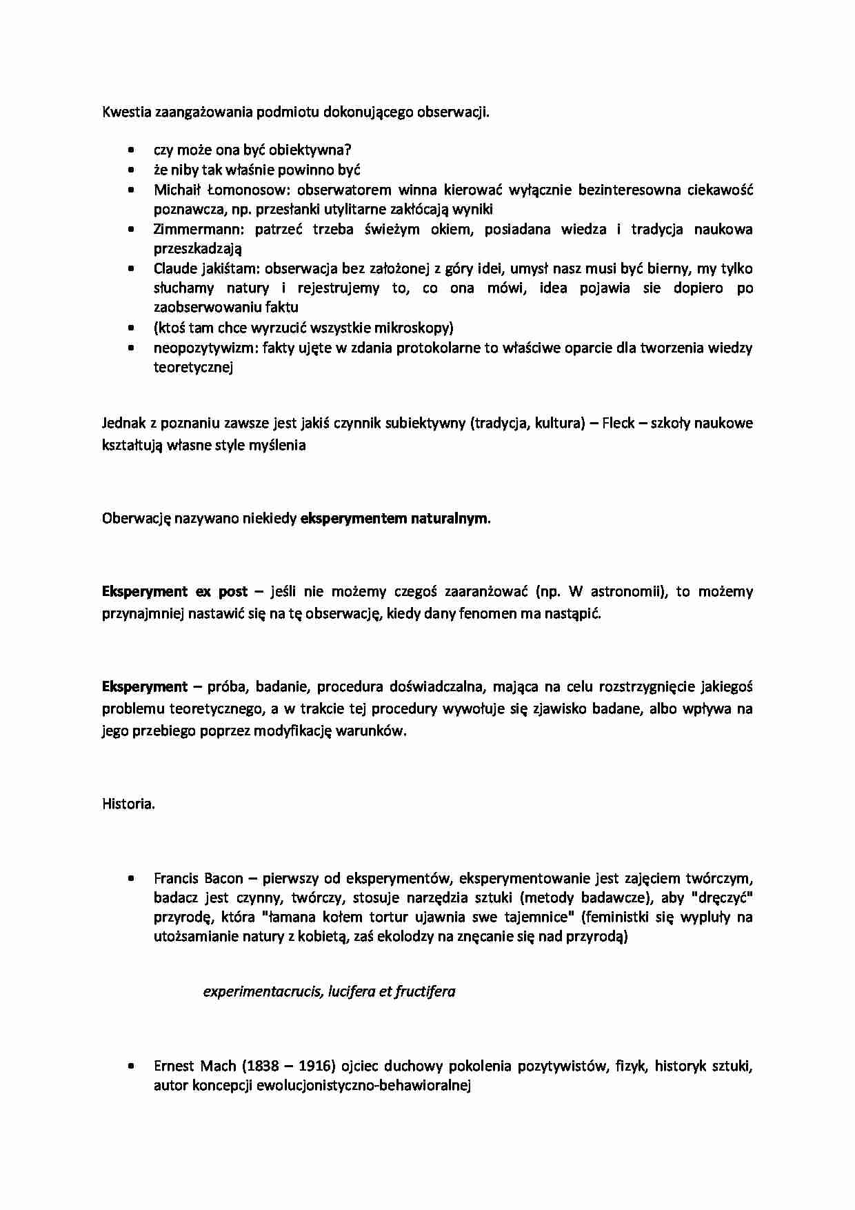 Obserwacja naukowa - eksperyment myślowy  - strona 1