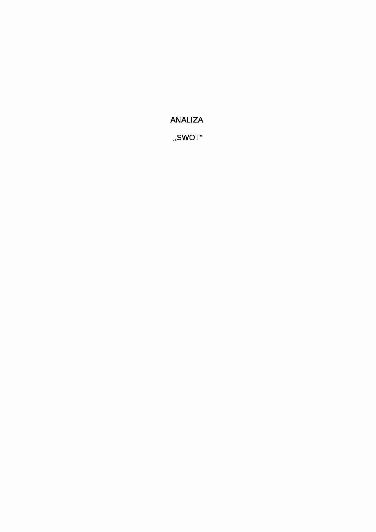 Analiza SWOT - praca - strona 1