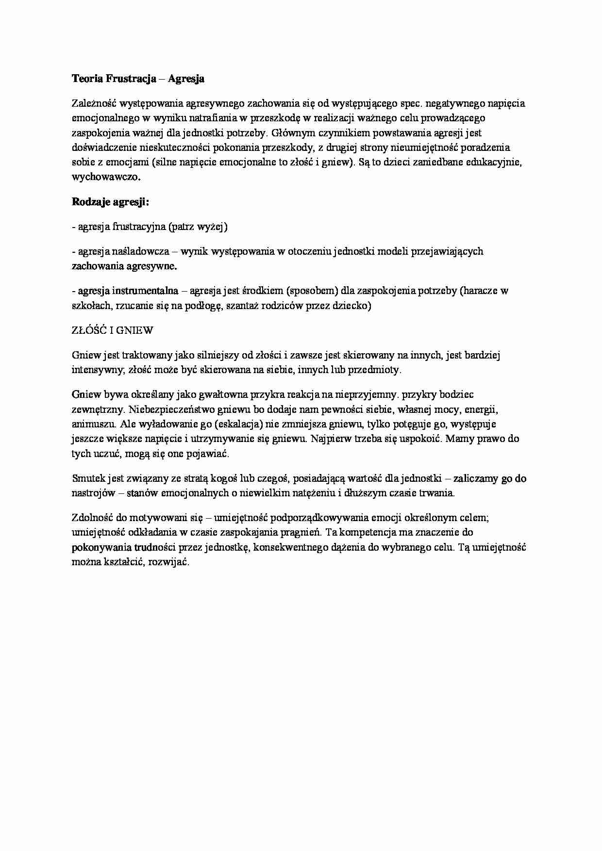 Teoria Frustracja - Agresja - strona 1