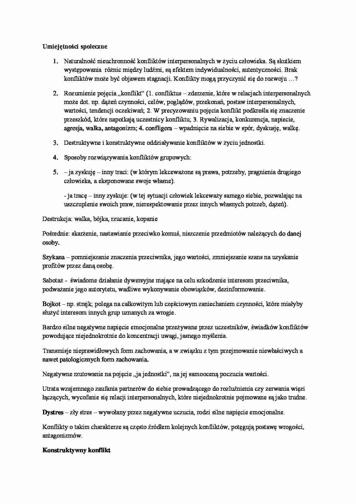 Umiejętności społeczne - charakterystyka  - strona 1