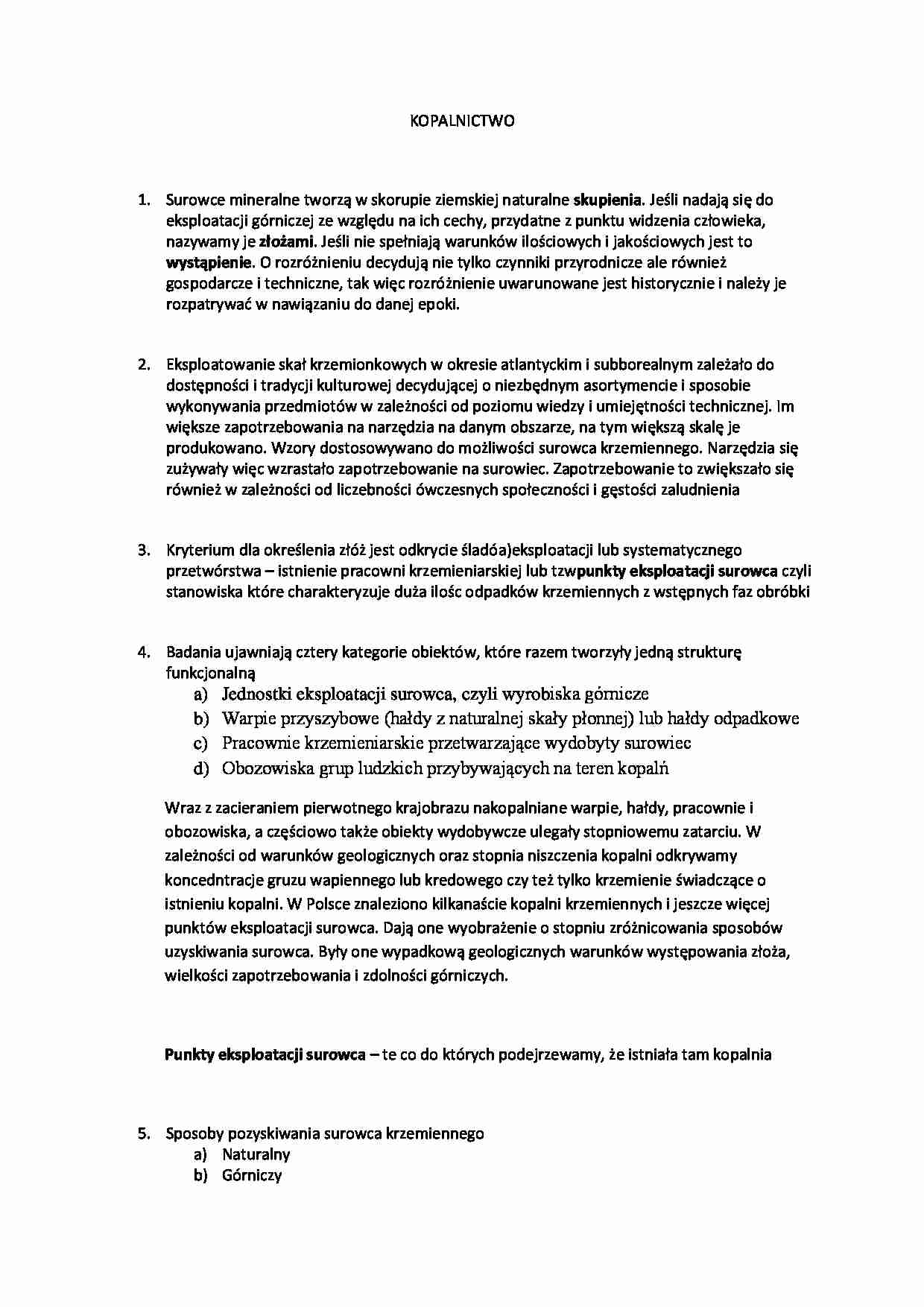 Kopalnictwo - charakterystyka  - strona 1