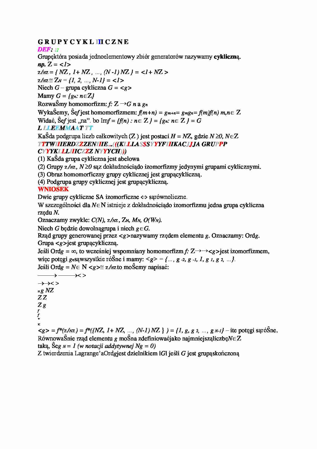 Grupy cykliczne - strona 1