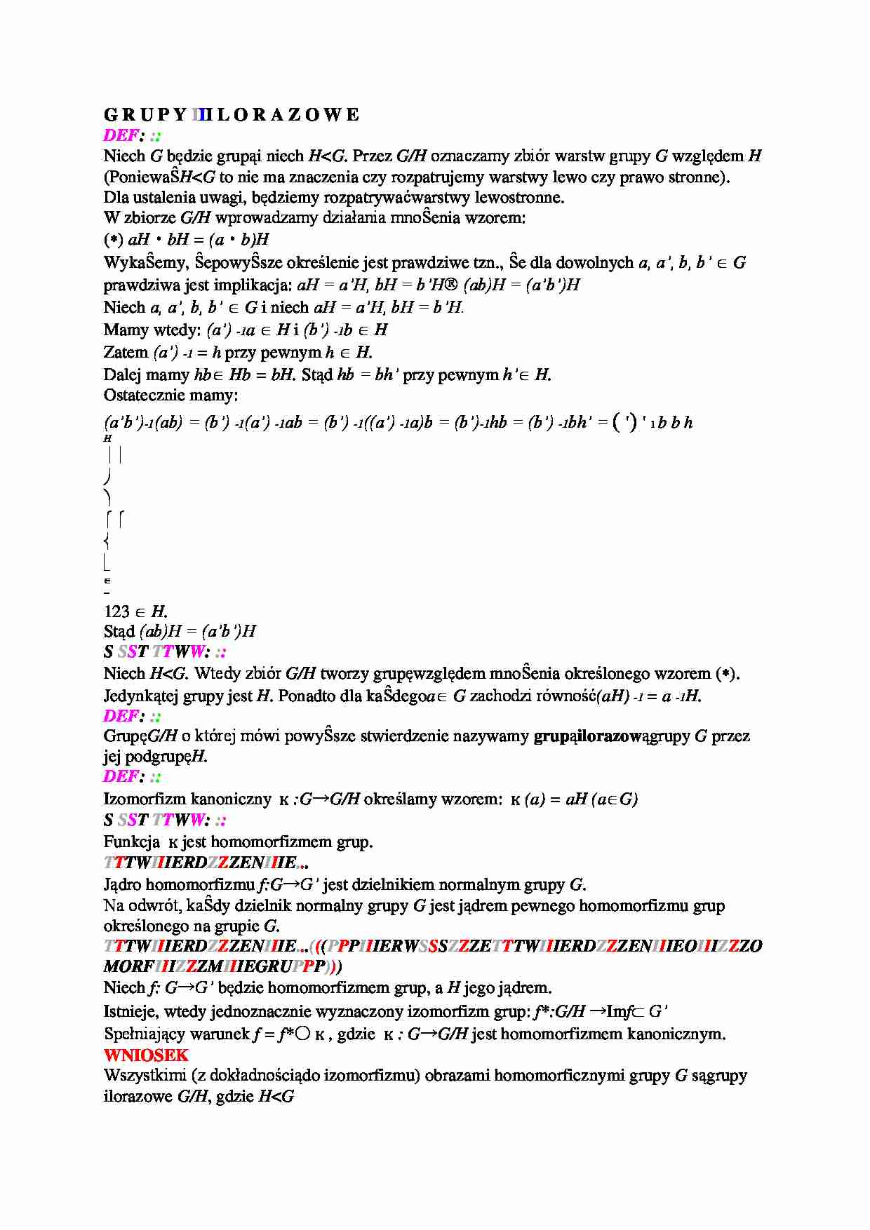 Grupy ilorazowe - strona 1