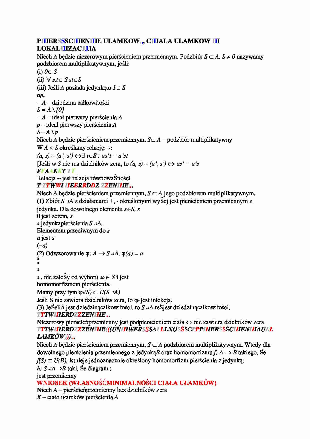 Pierścienie ułamkowe  - strona 1