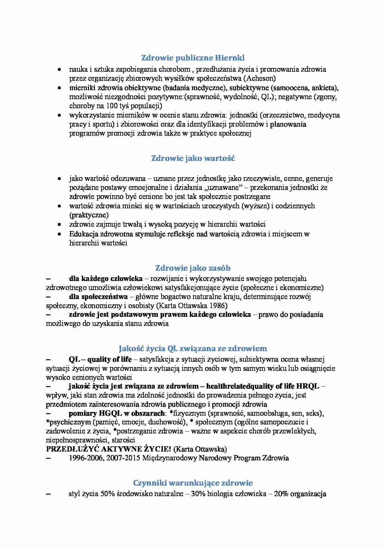 Zdrowie jako wartość - strona 1