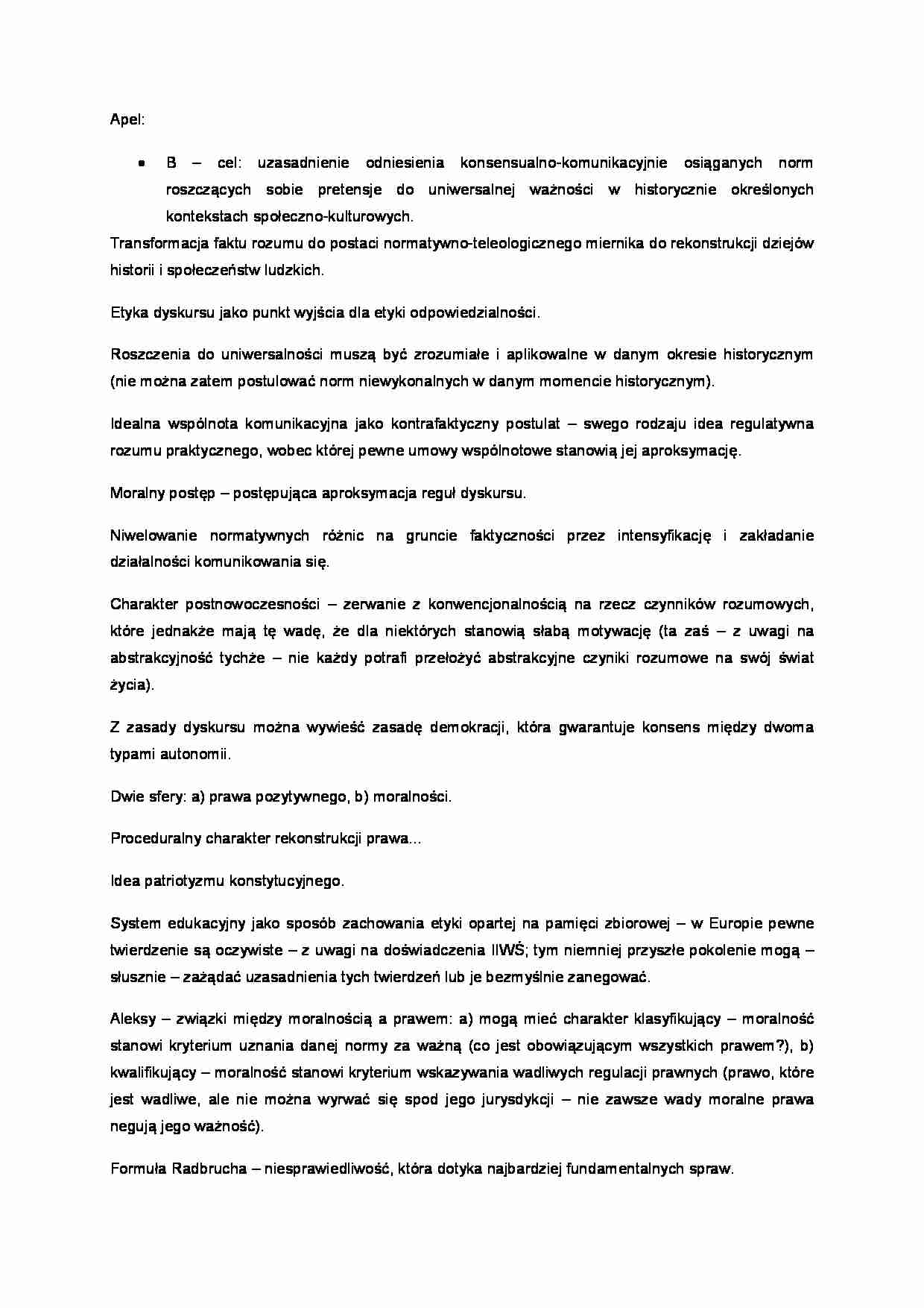 Apel i etyka dyskursu  - strona 1