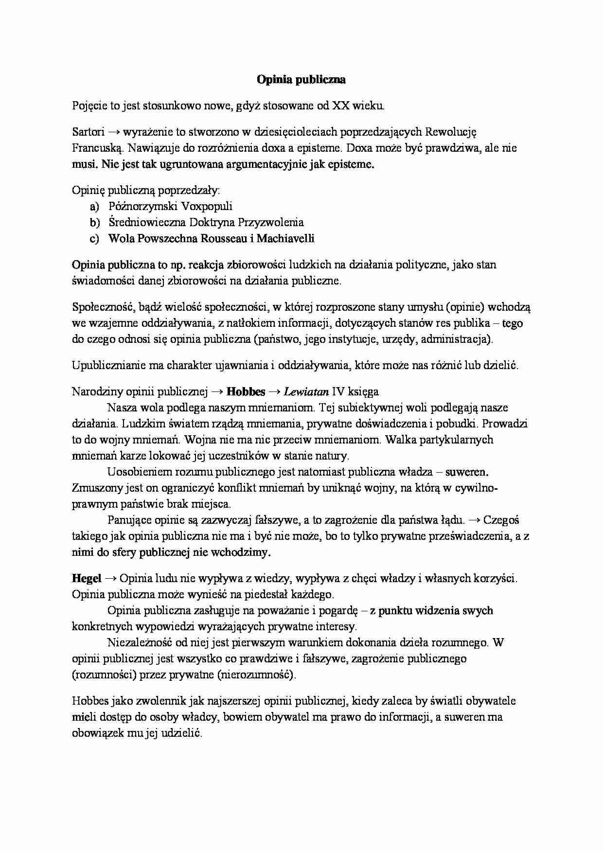 Opinia publiczna - pojęcie  - strona 1