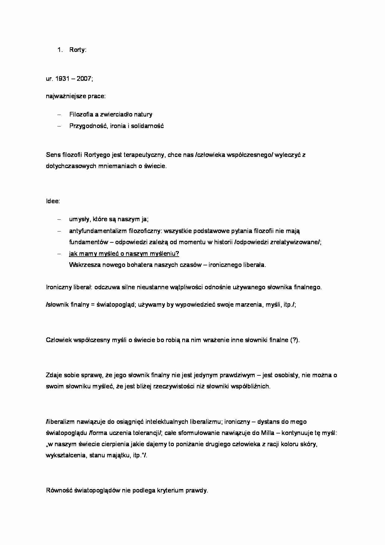 Rorty i idee  - strona 1