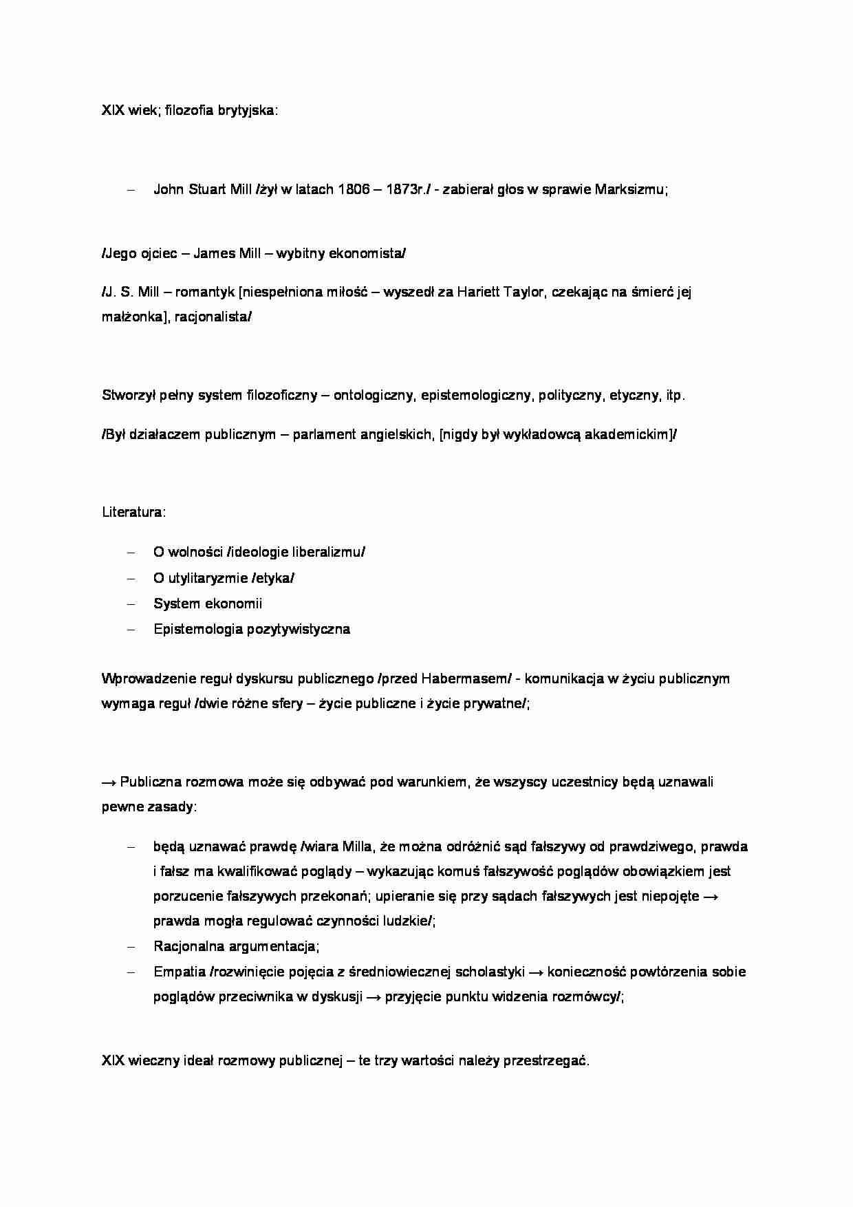 XIX wiek - filozofia brytyjska - strona 1