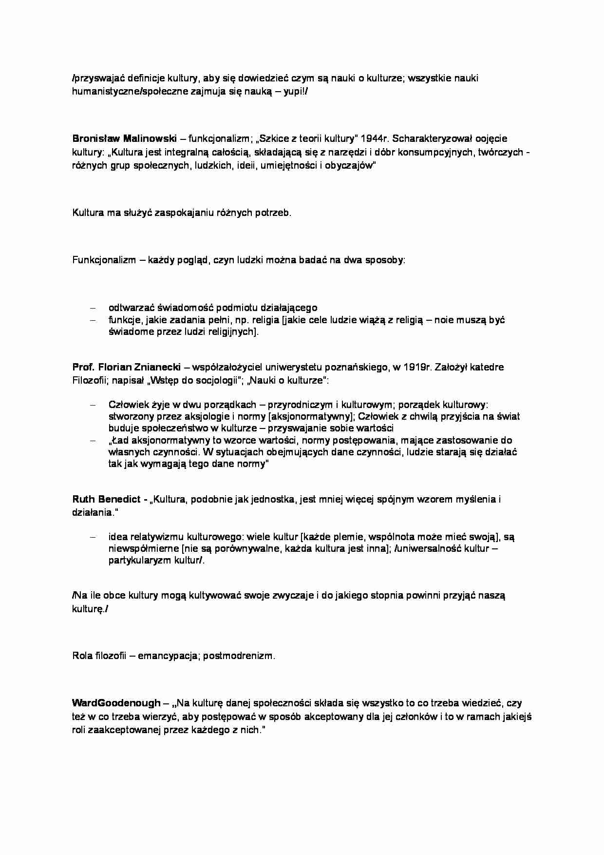 Bronisław Malinowski, Florian Znianecki i inni  - strona 1