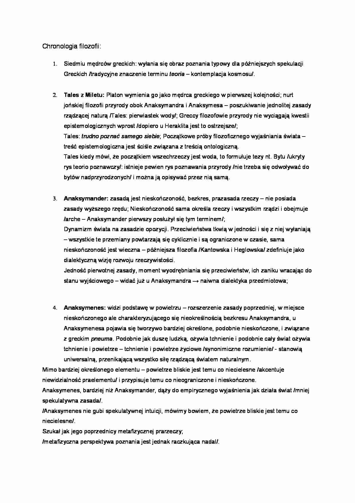 Chronologia filozofii - strona 1