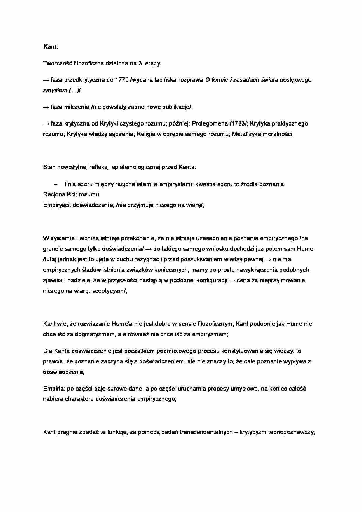 Teoria Kanta - charakterystyka  - strona 1