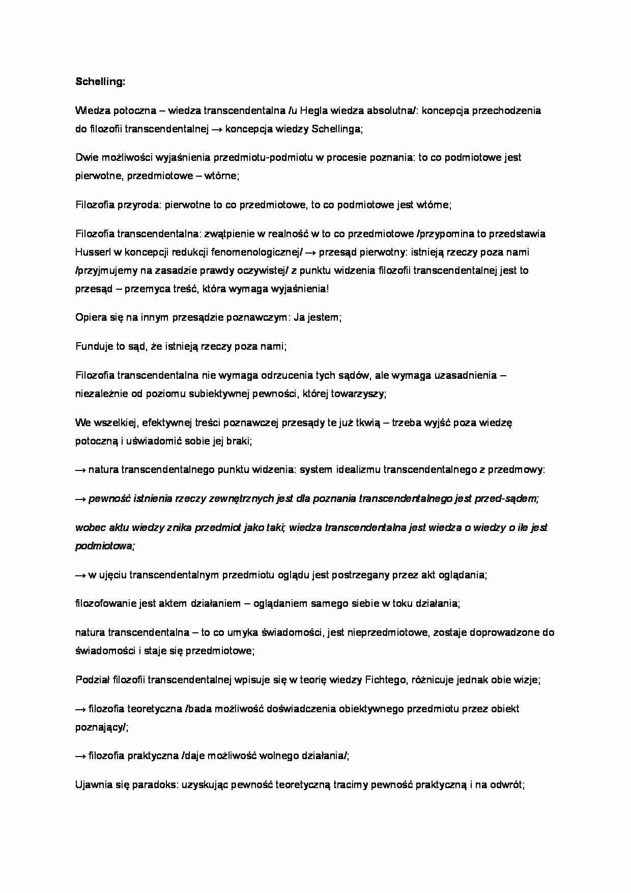 Schelling - charakterystyka  - strona 1