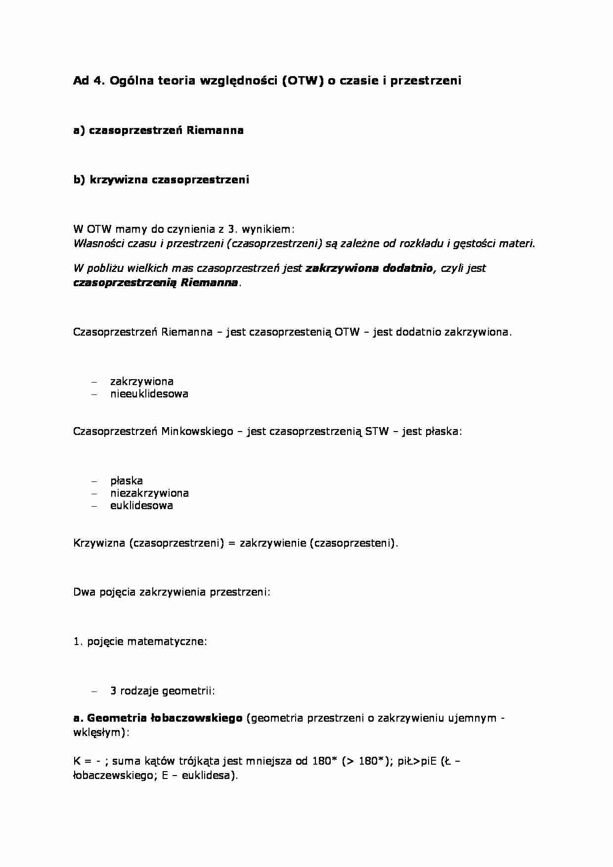 Ogólna teoria względności o czasie i przestrzeni - strona 1