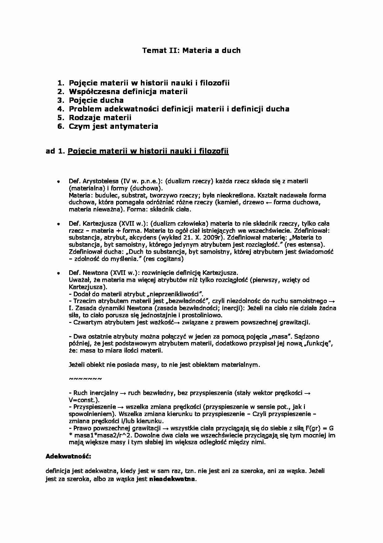 Materia a duch - strona 1