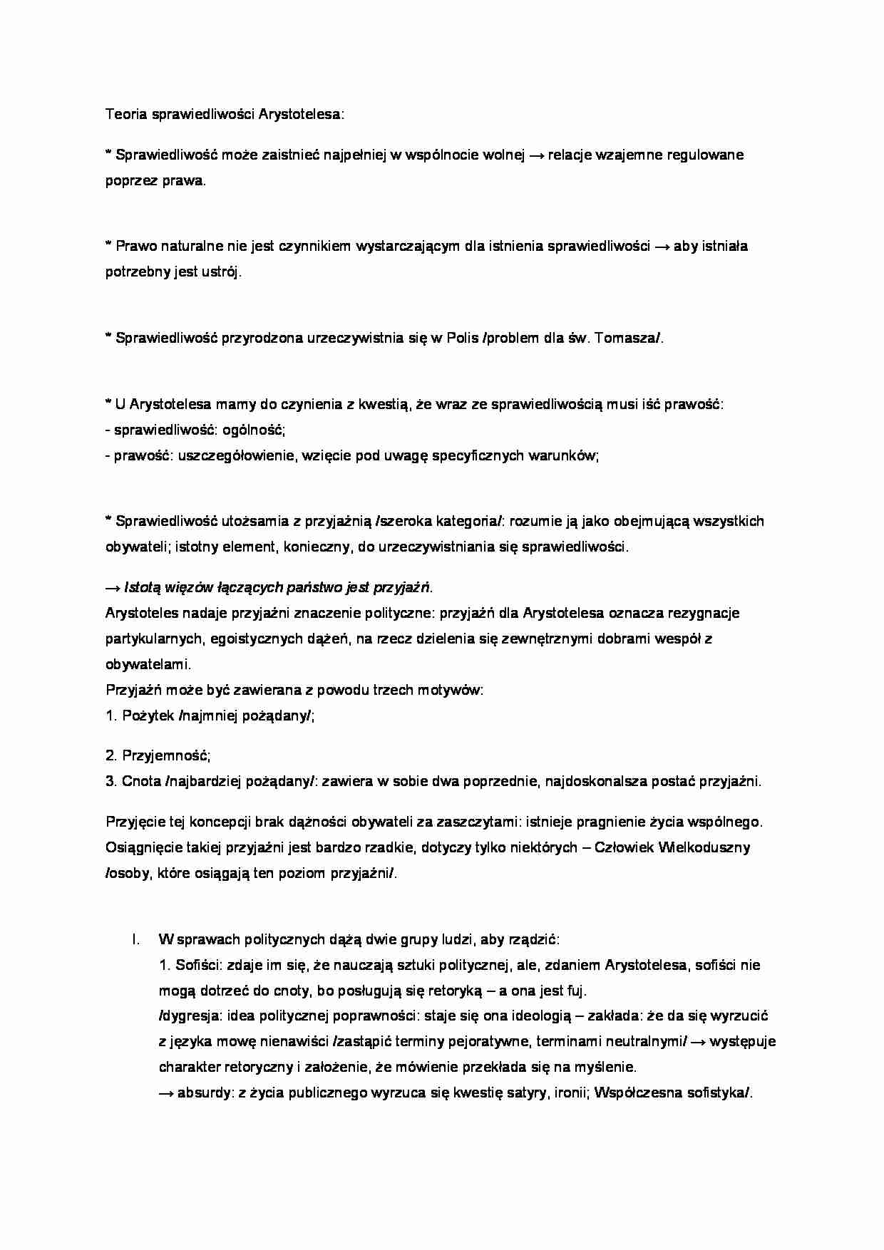 Teoria sprawiedliwości Arystotelesa - strona 1