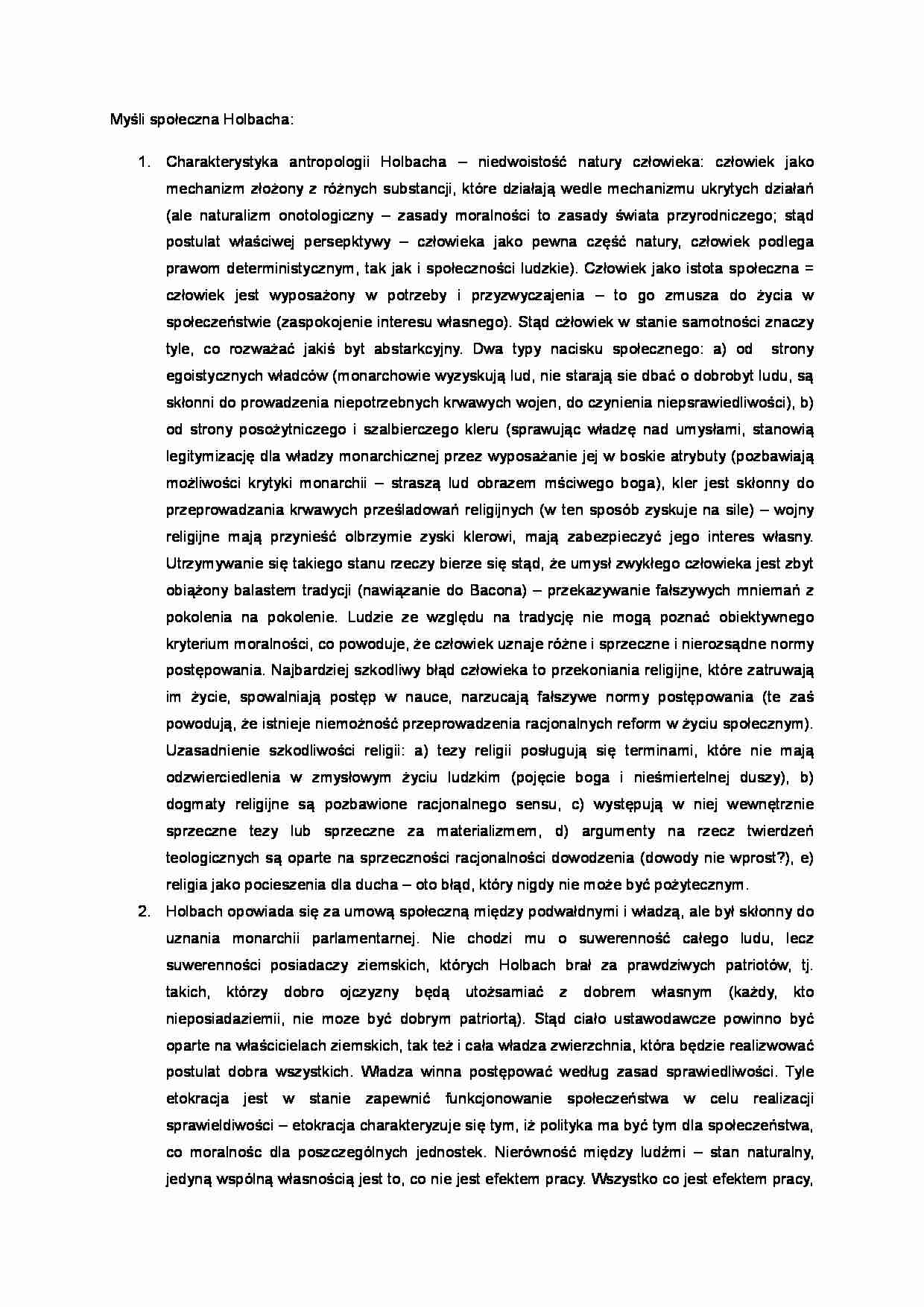 Myśli społeczne Holbacha - strona 1