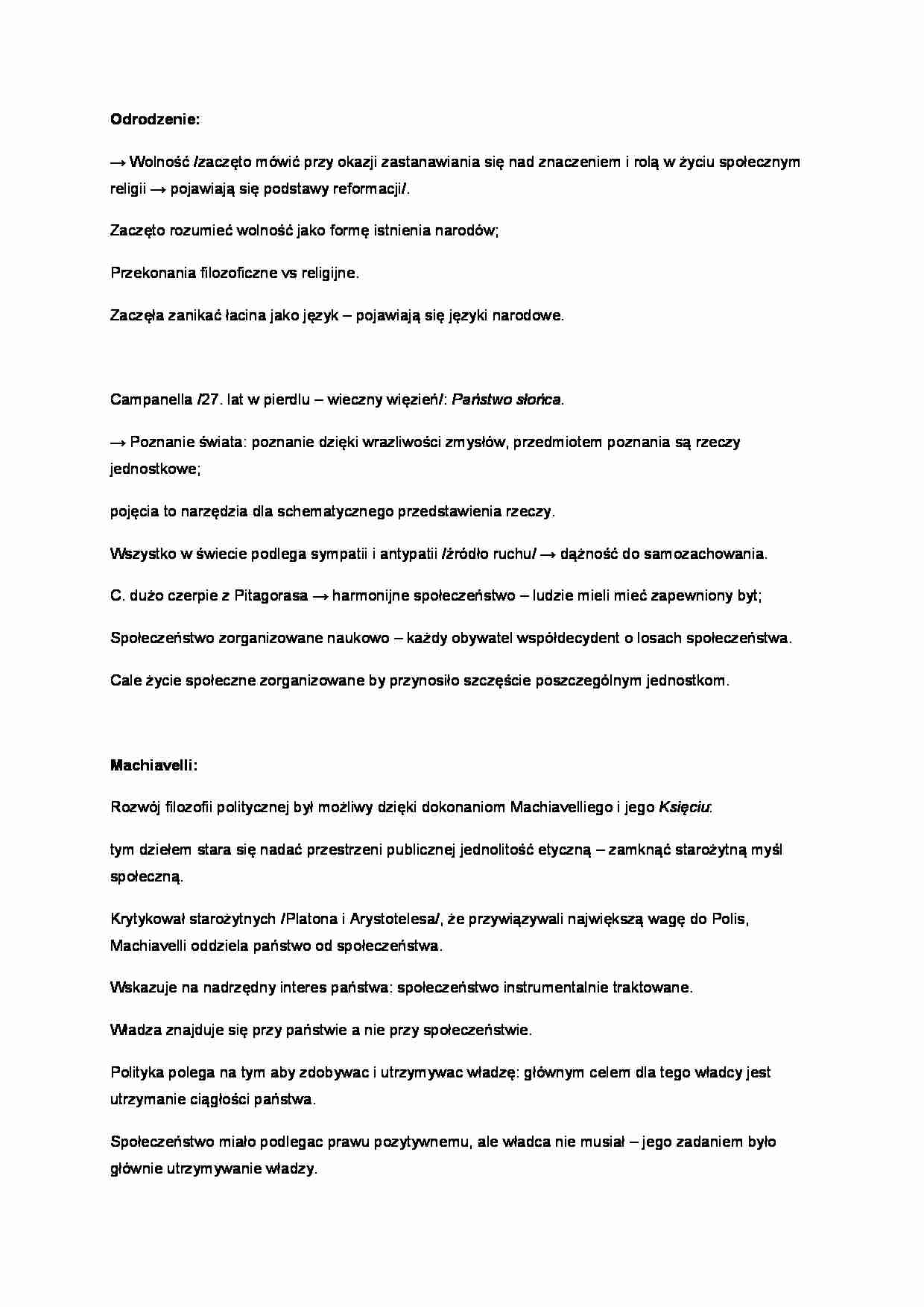 Odrodzenie - Machiavelli i Bodin - strona 1