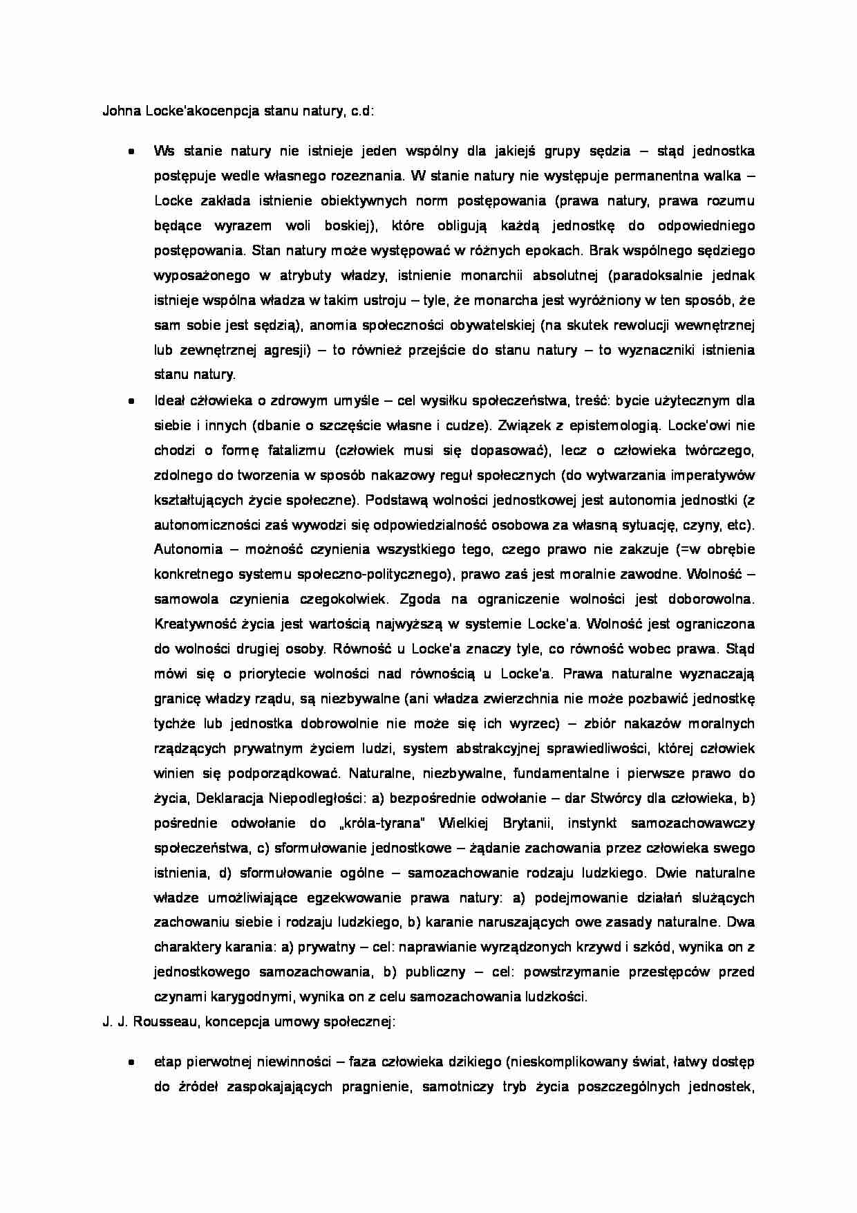 Johna Locke'a kocenpcja stanu natury 2 - strona 1