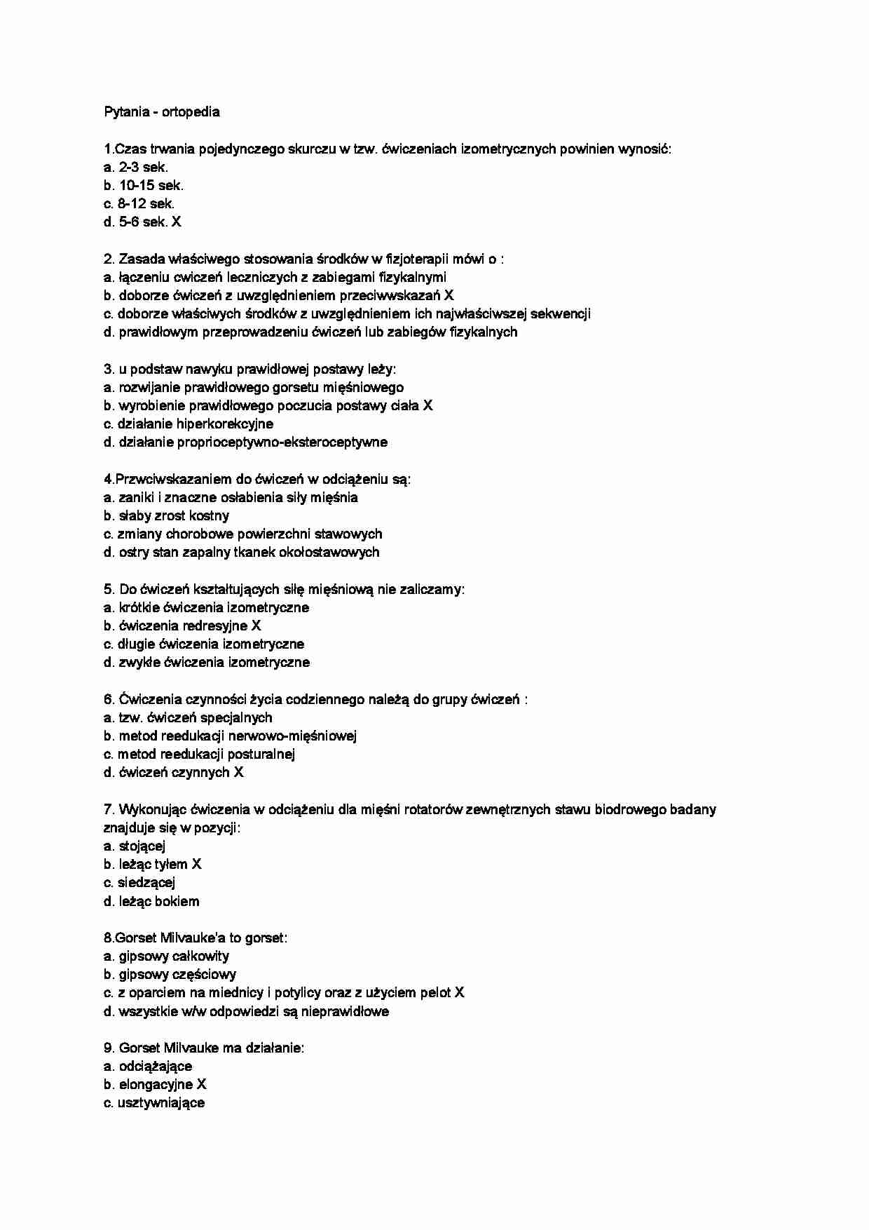 Ortopedia - pytania 2  - strona 1