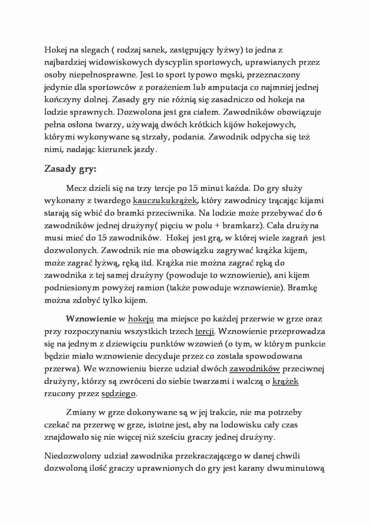 Hokej na slegach - strona 1