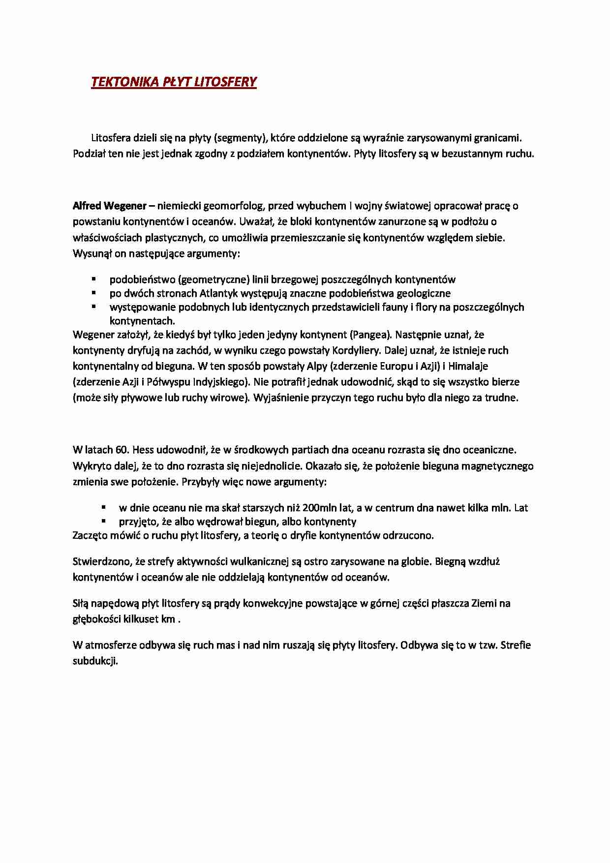 Tektonika płyty litosfery - strona 1