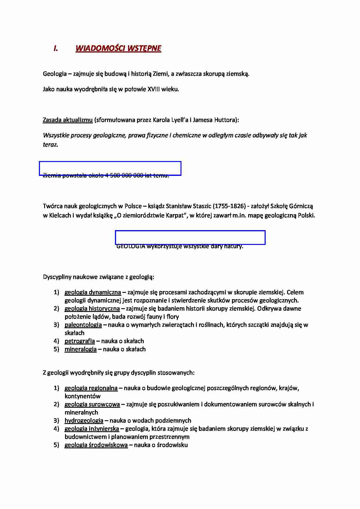 Geologia - wiadomości wstępne  - strona 1