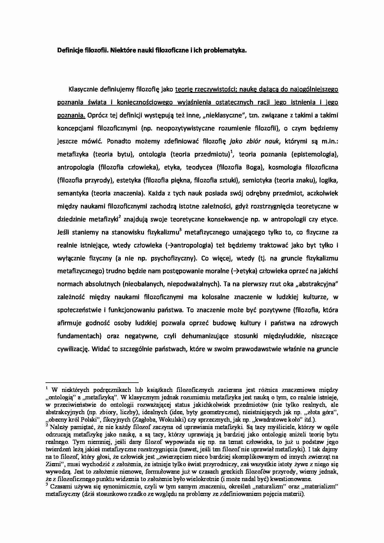 Definicje filozofii i ich problematyka - strona 1