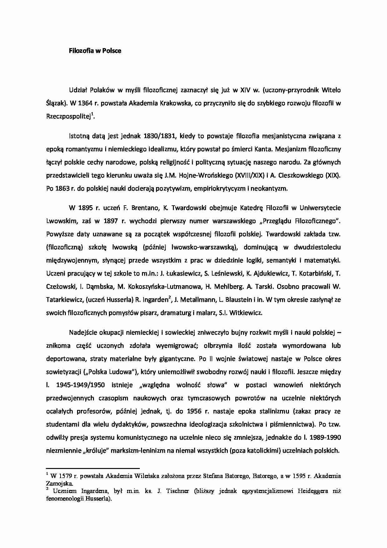 Filozofia w Polsce - strona 1