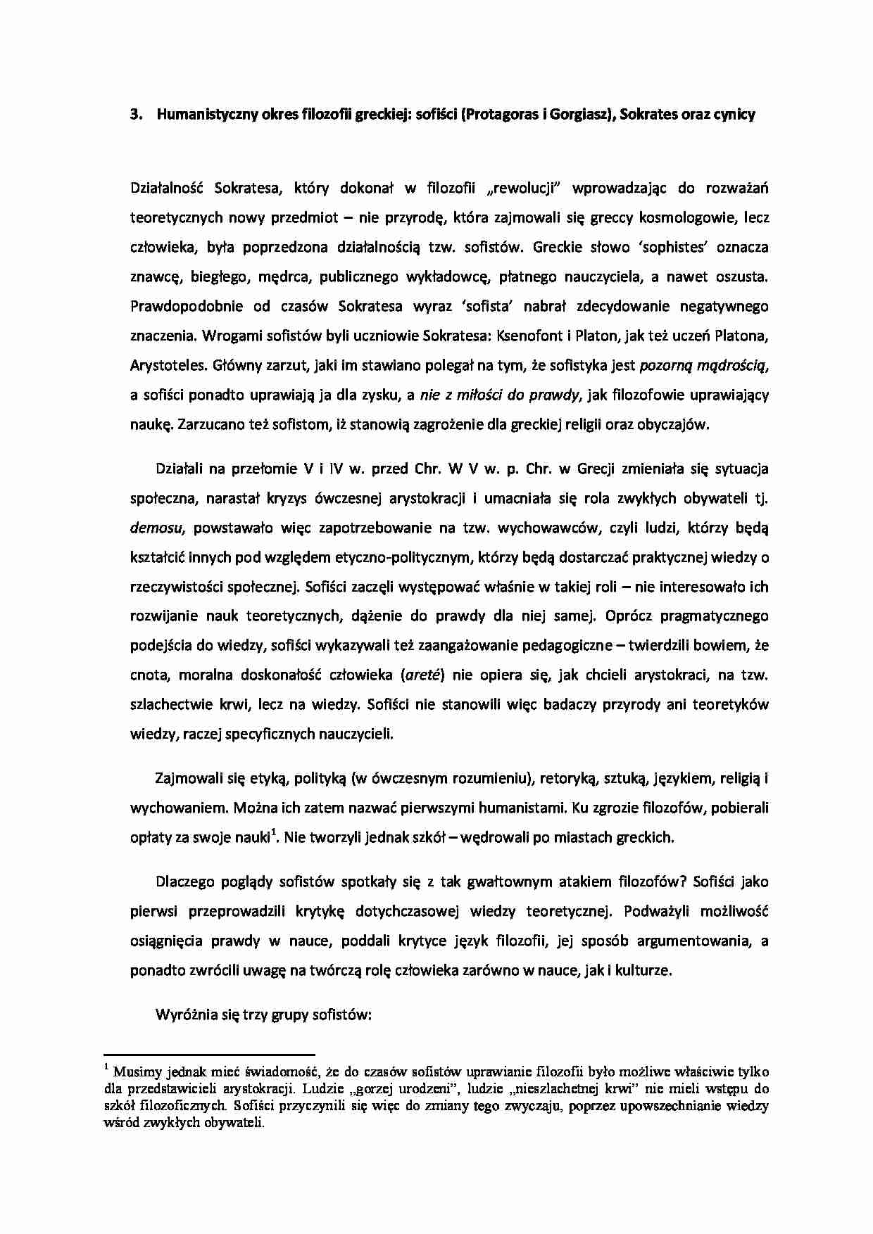 Humanistyczny okres filozofii greckiej - strona 1