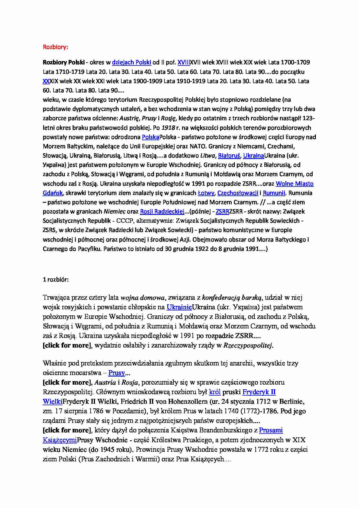 Rozbiory Polski  - strona 1