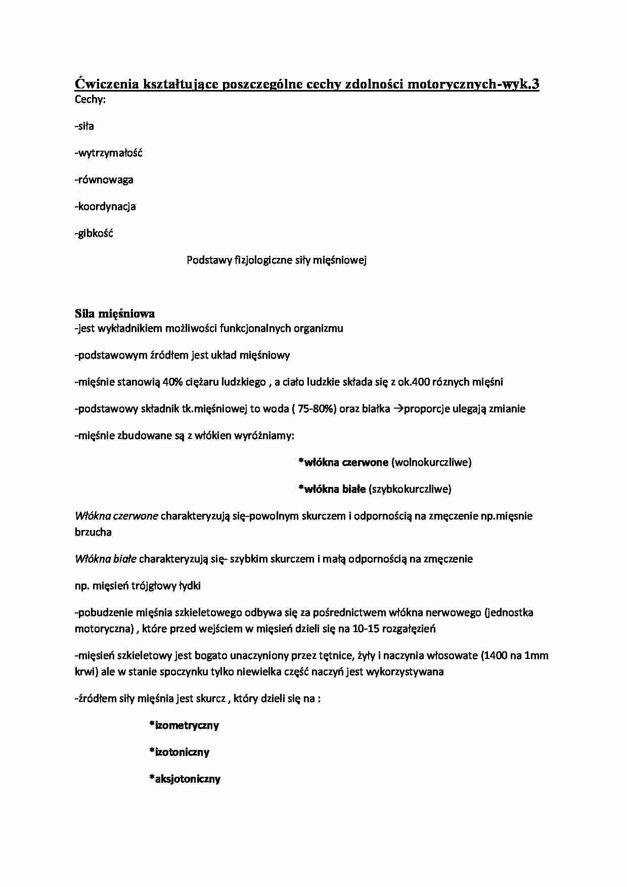 Ćwiczenia kształtujące cechy zdolności motorycznych  - strona 1