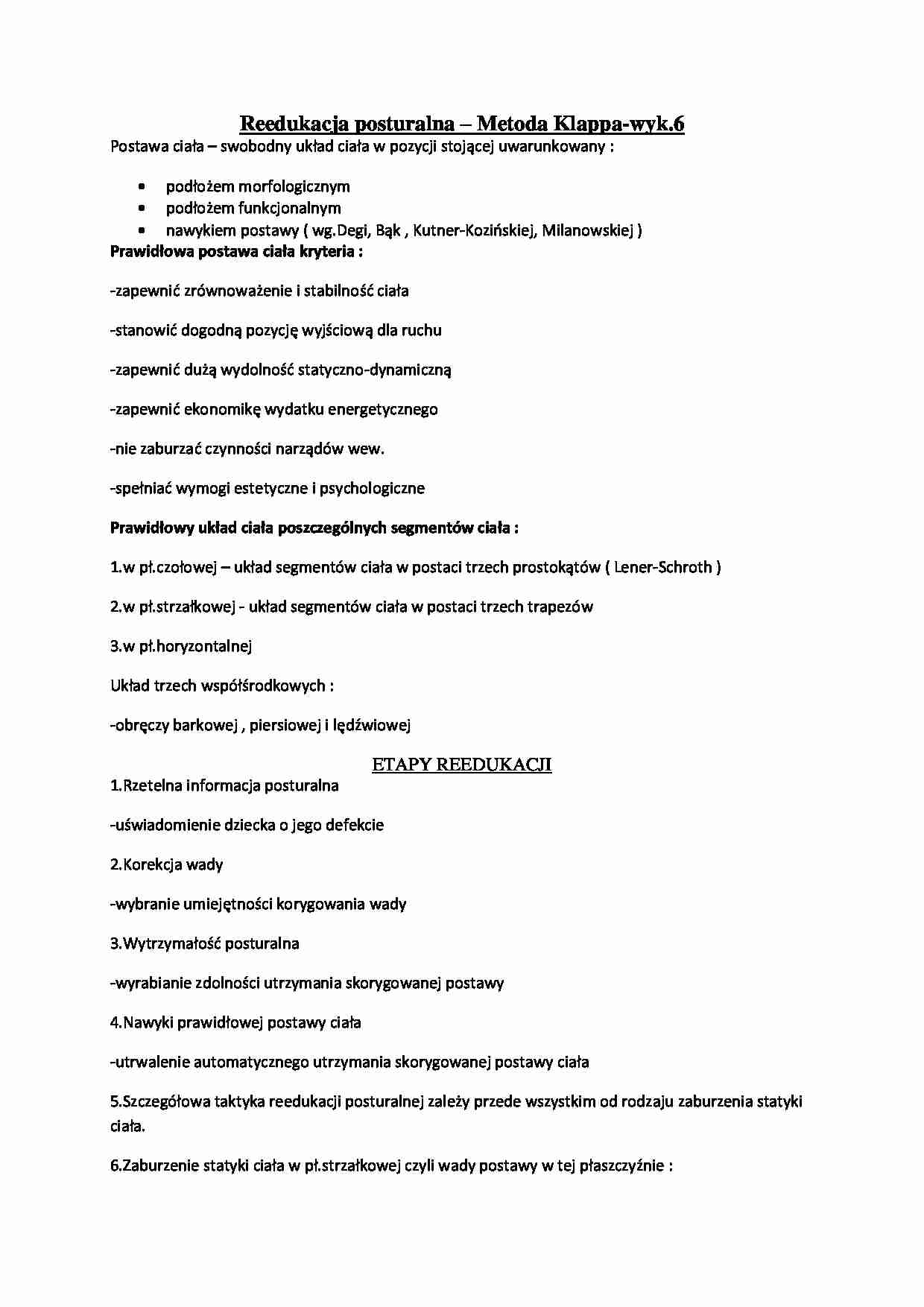Reedukacja posturalna - Metoda Klappa - strona 1