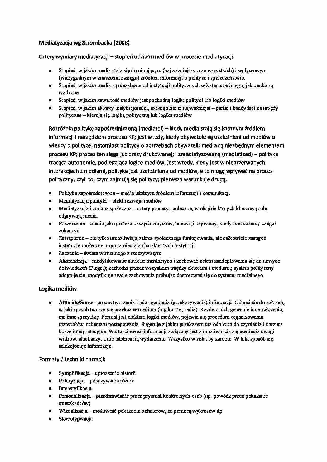 Mediatyzacja wg Strombacka - strona 1