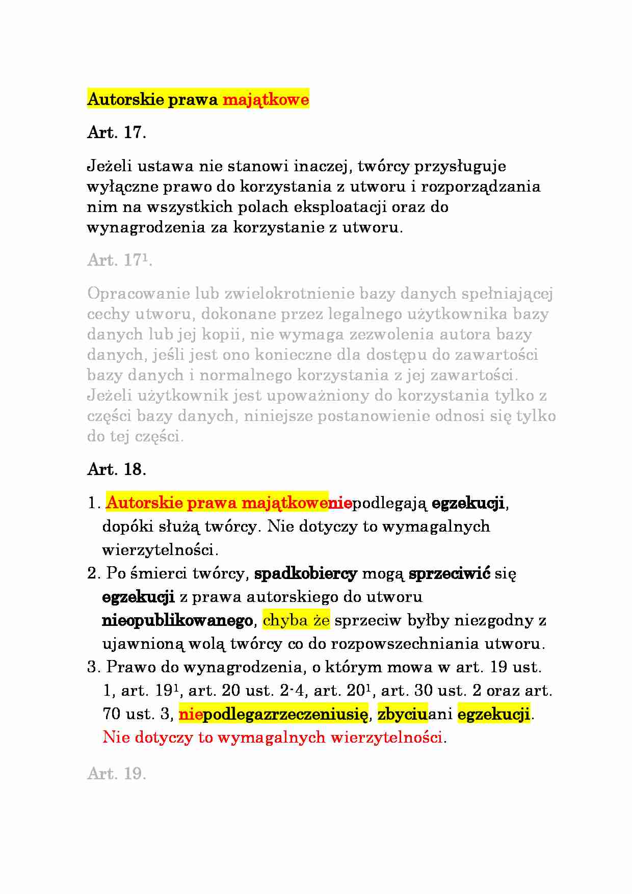 Autorskie prawa majątkowe - Egzekucja - strona 1