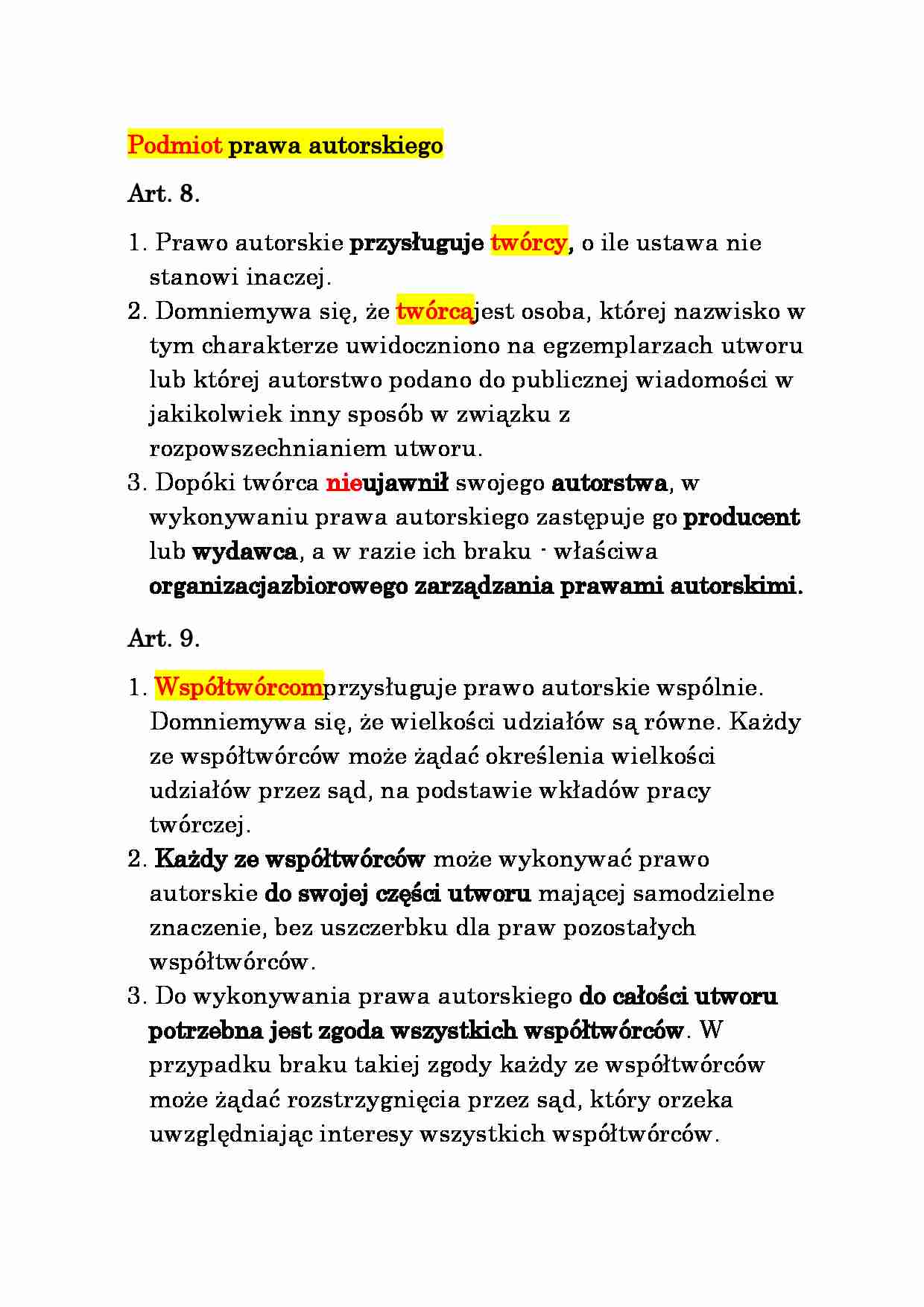 Podmiot prawa autorskiego - strona 1