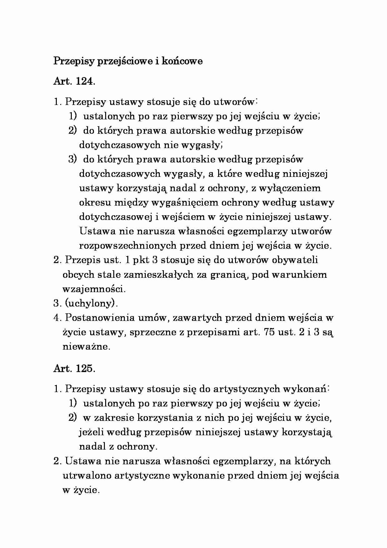 Przepisy przejściowe i końcowe - strona 1