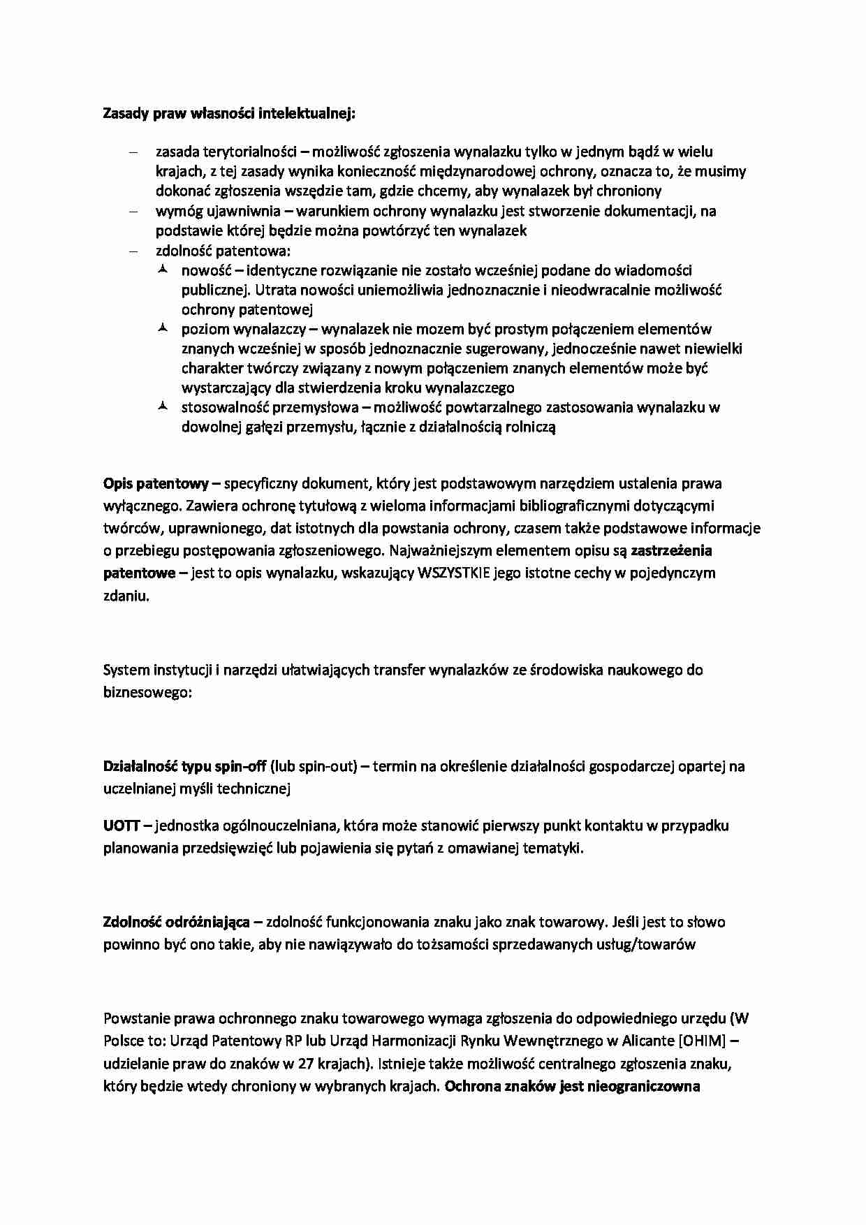 Zasady praw własności intelektualnej - strona 1