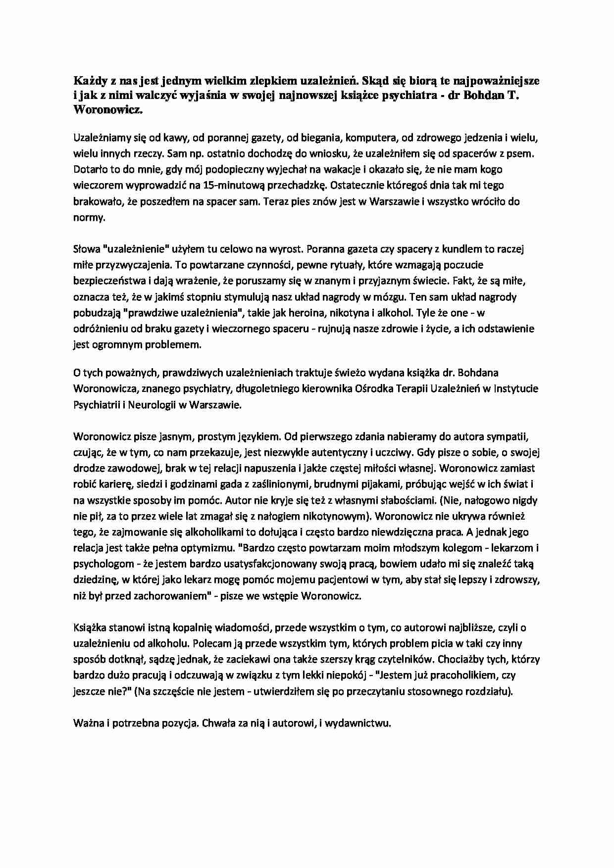 Dlaczego się uzależniamy - strona 1