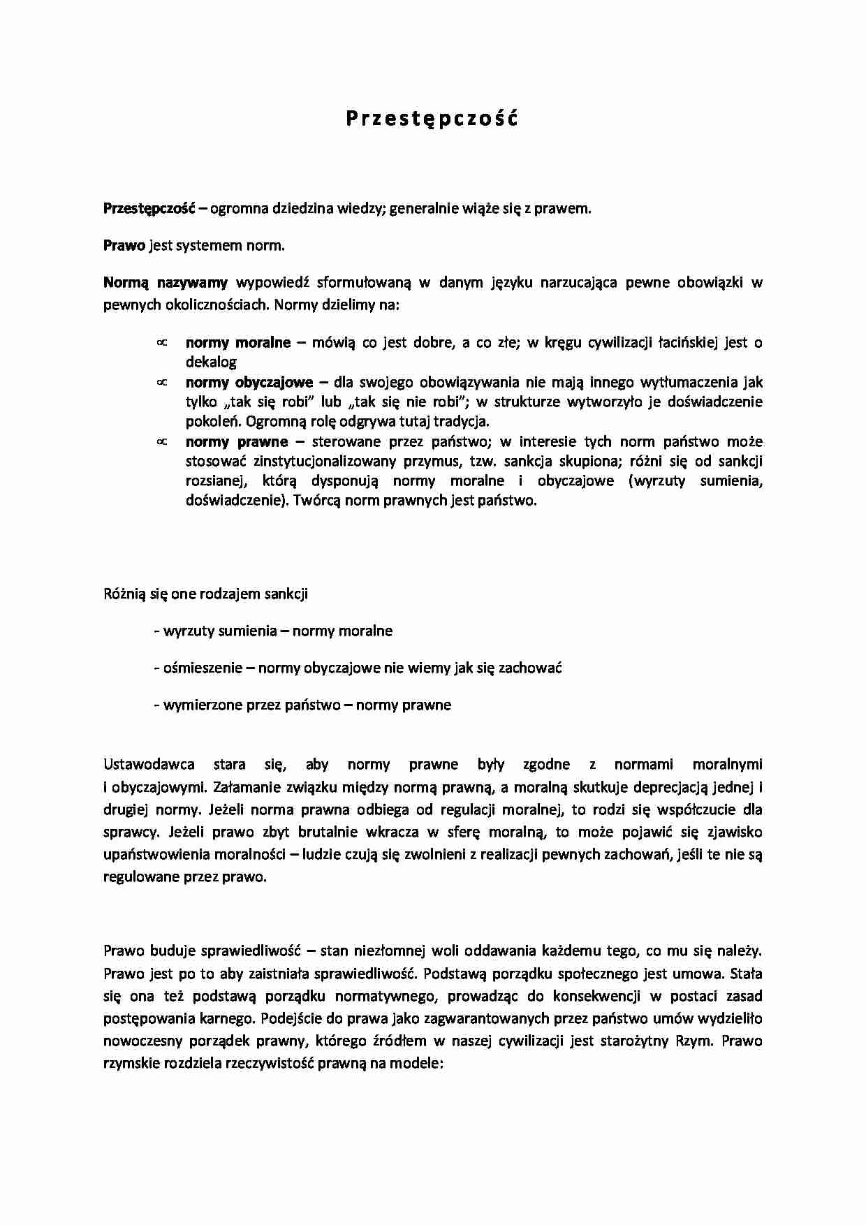 Przestępczność i normy - wykład. - strona 1