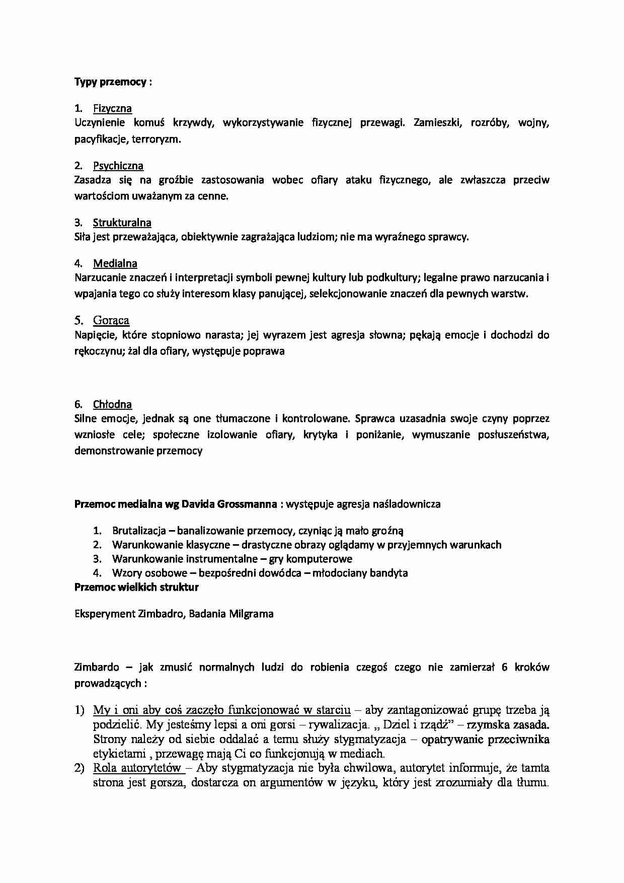 Typy przemocy - wykład - strona 1