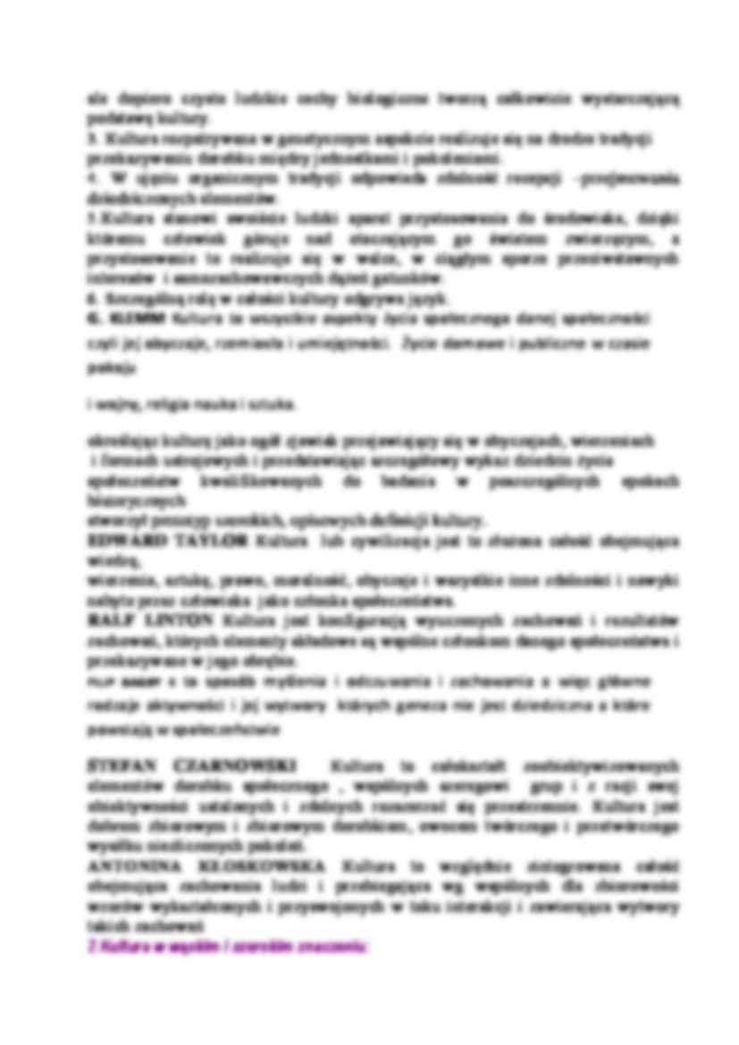 Opracowanie do egzaminu z socjologii kultury. - strona 2