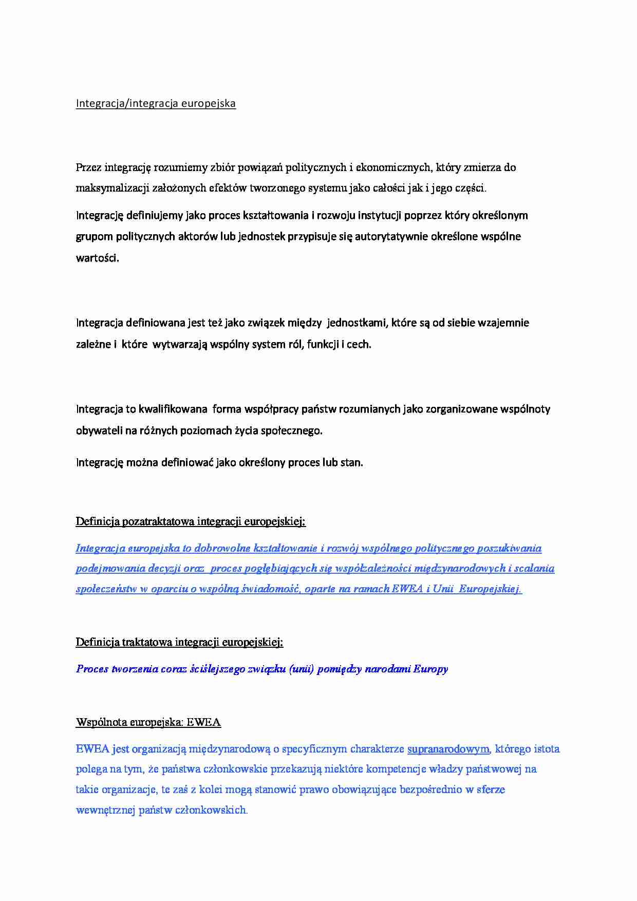 Integracja europejska - Wspólnota europejska: EWEA - strona 1