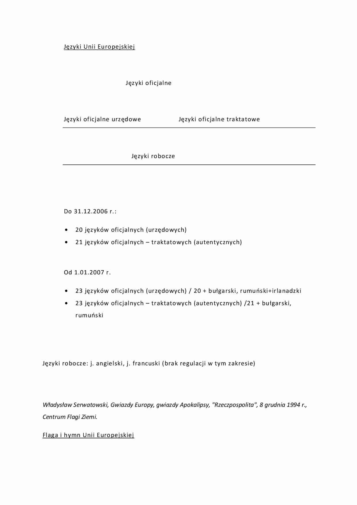 Języki Unii Europejskiej - strona 1