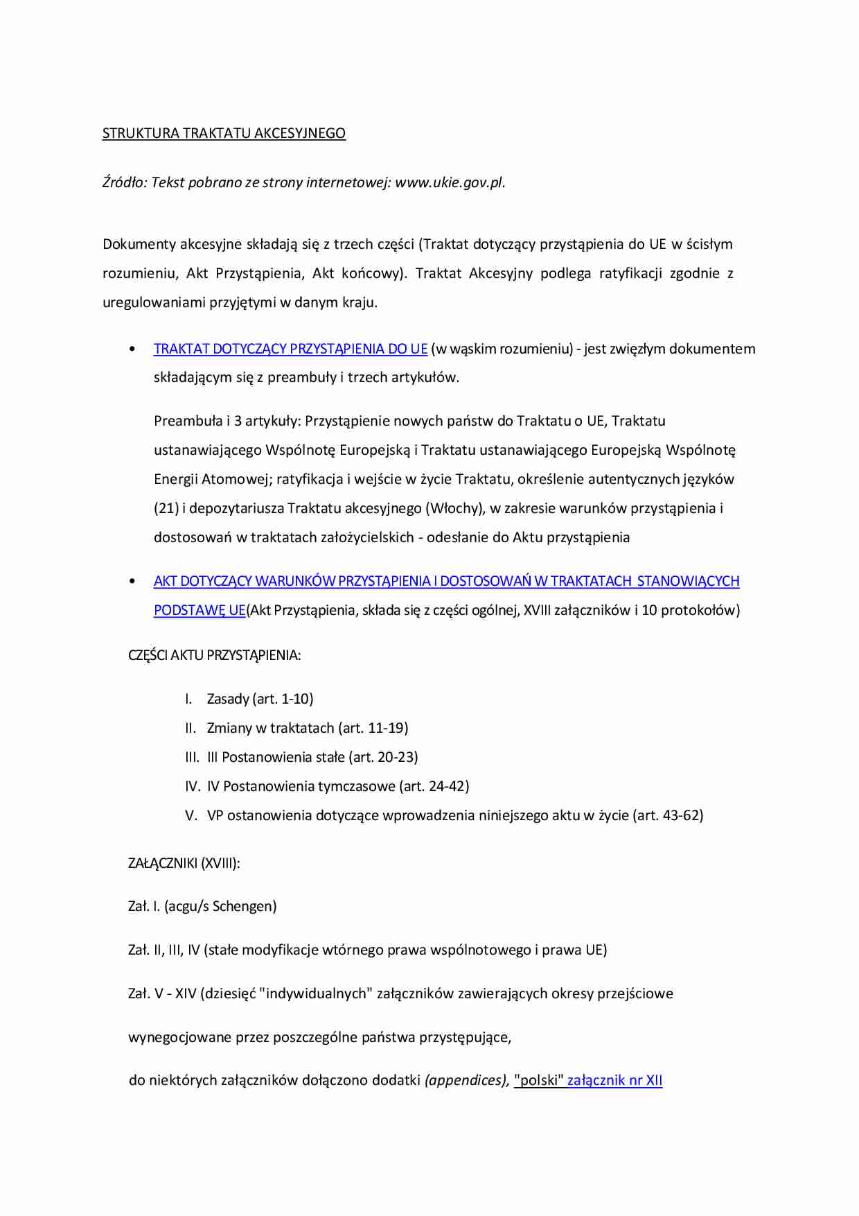 Struktura traktatu akcesyjnego - strona 1