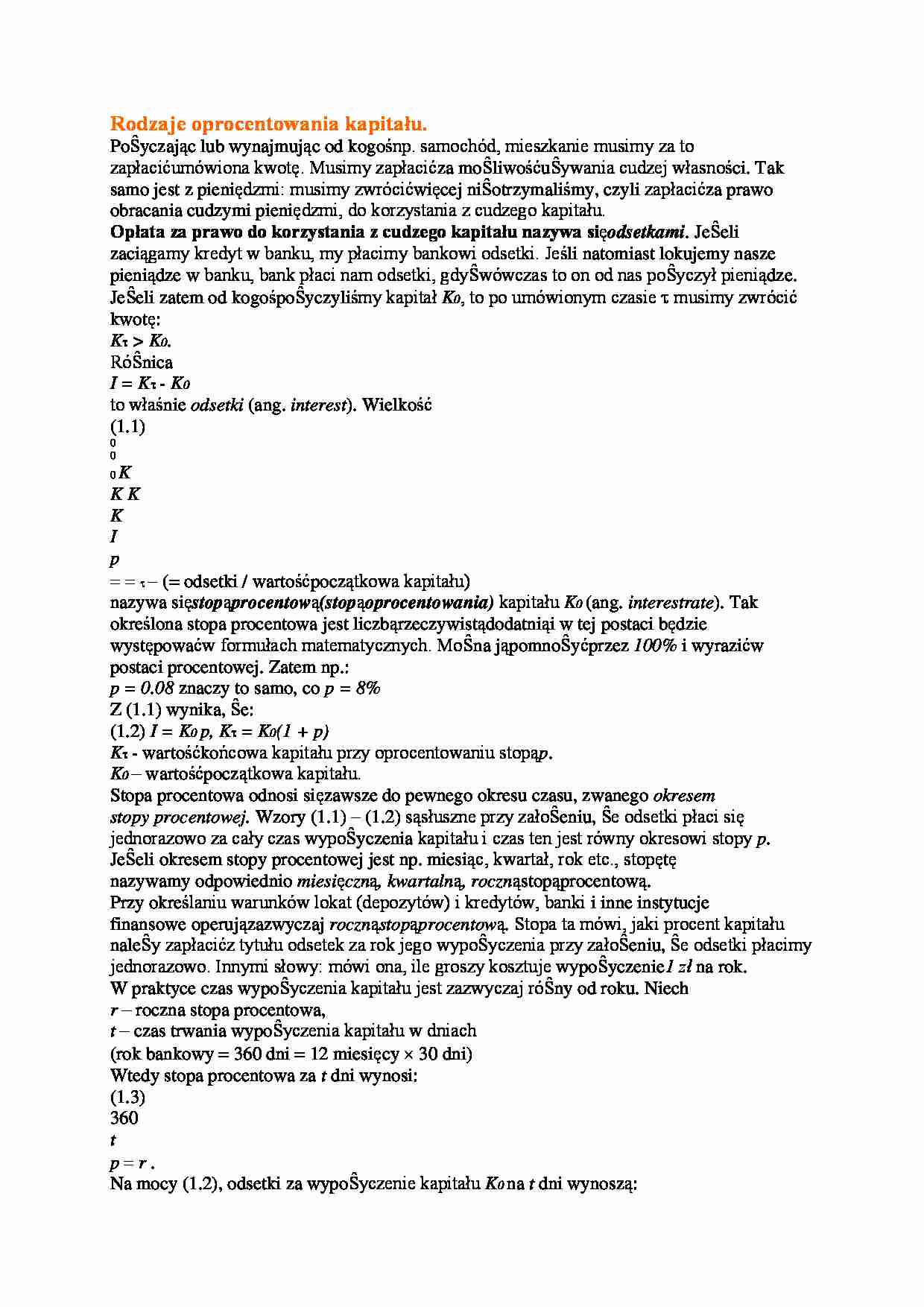 Rodzaje oprocentowania kapitału. - strona 1