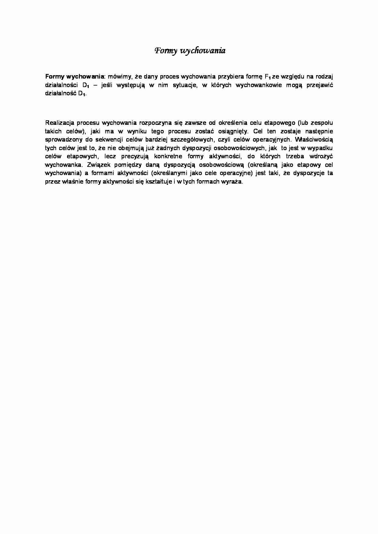 Formy wychowania - strona 1